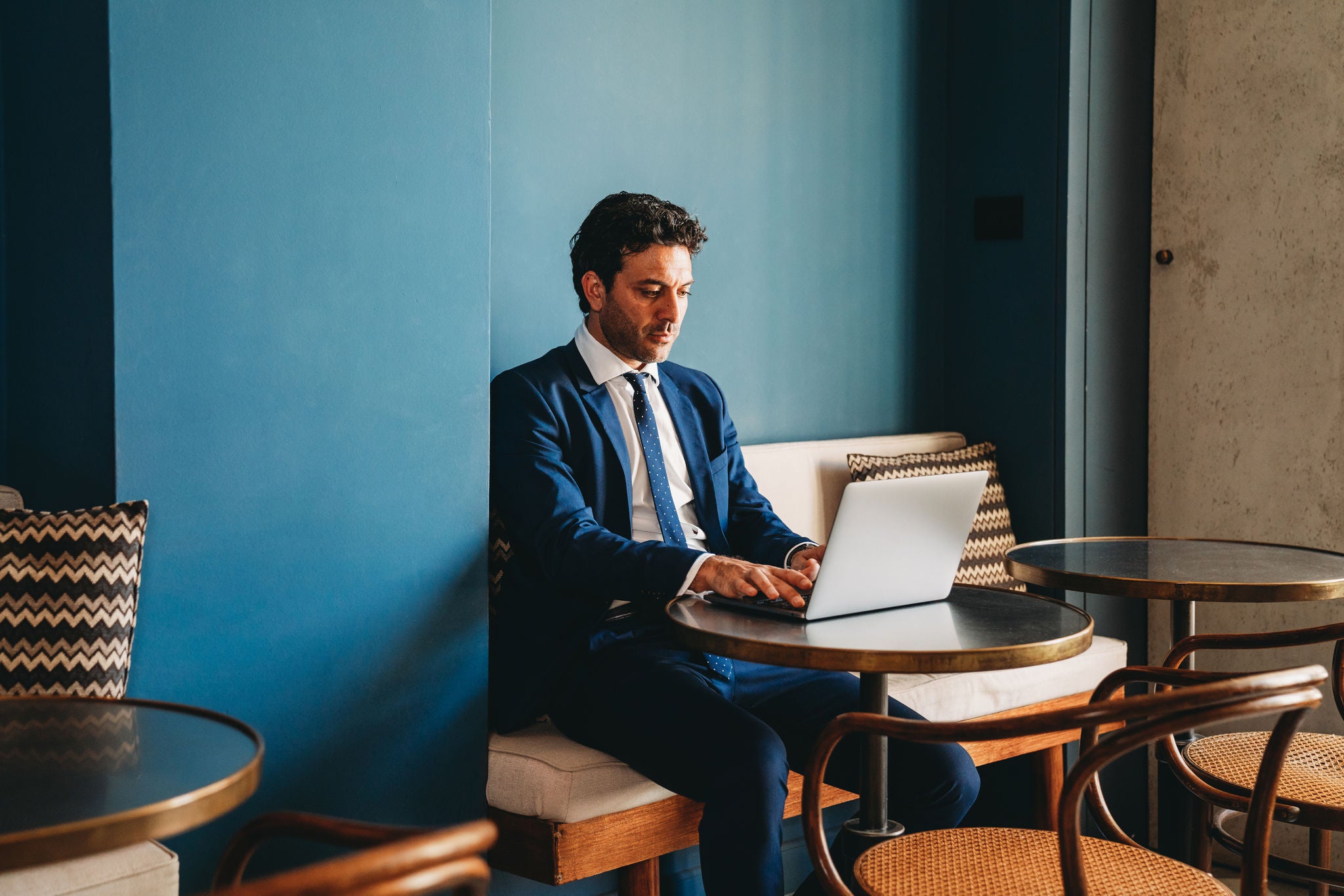 business man working on laptop