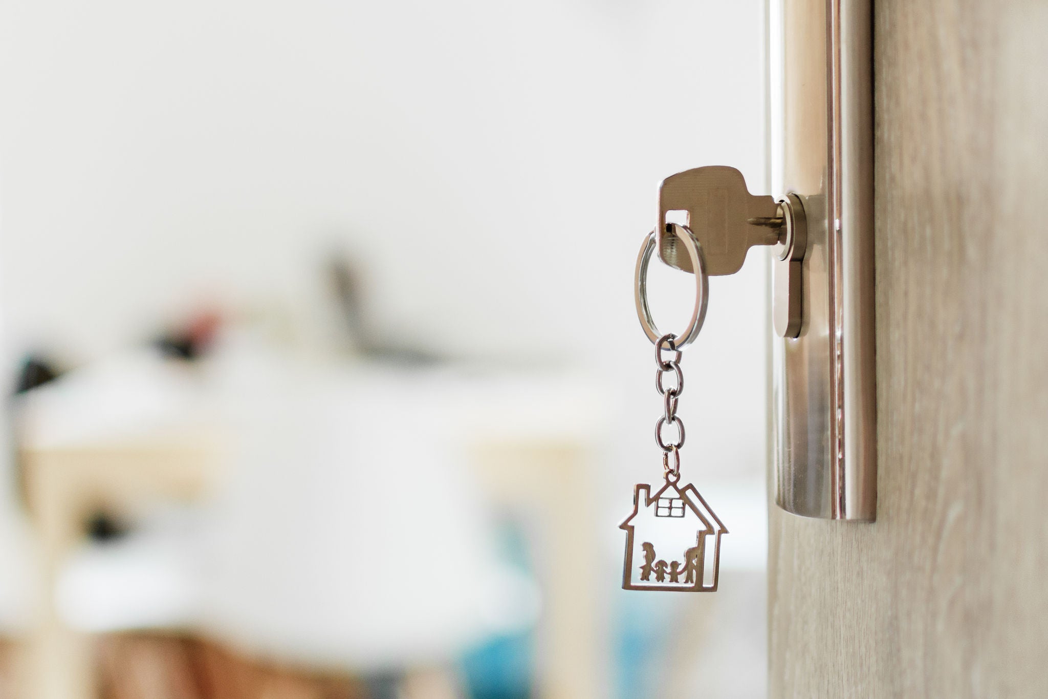 key with a house keychain